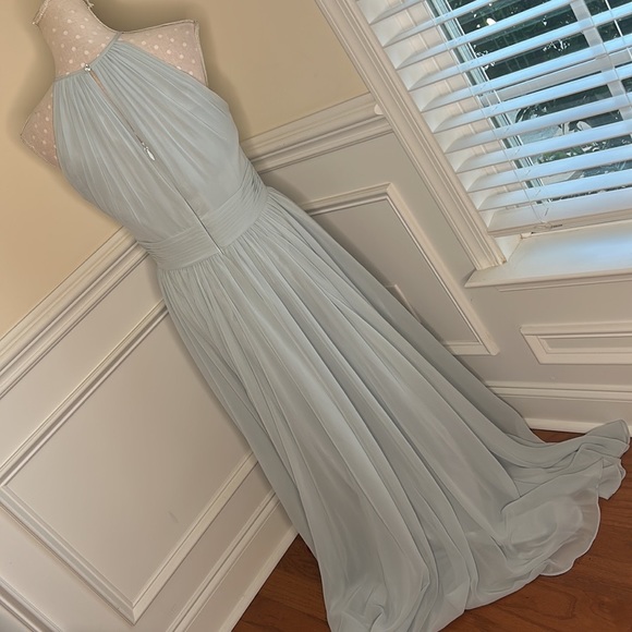 Azazie Light Blue Long BridesMade/Formal Dress Sz 8 - Picture 8 of 15